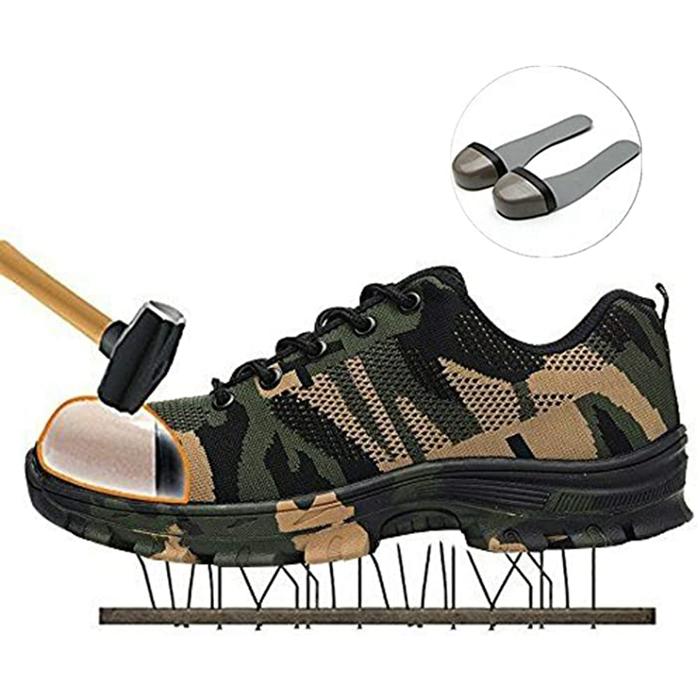 Tenis Botas con Casquillo MXKAC-012 Talla 12.5US, 28.5MX, 47EUR, Verde/Negro, Plantilla Kevlar, Suela EVA, Punta de Acero, Agujetas, Ligero, Transpirable.