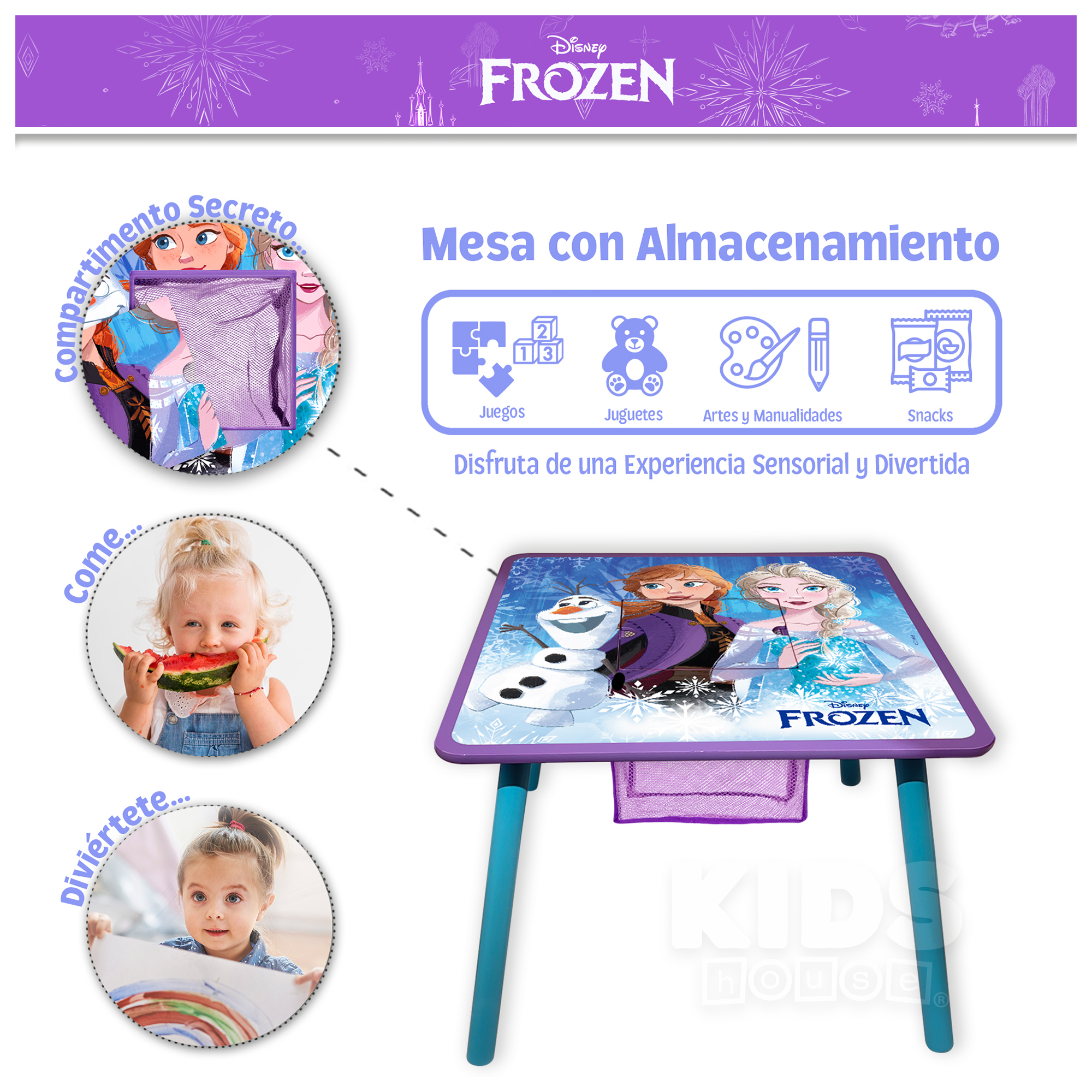 Mesa Infantil de Madera Kids House con los Personajes de Frozen