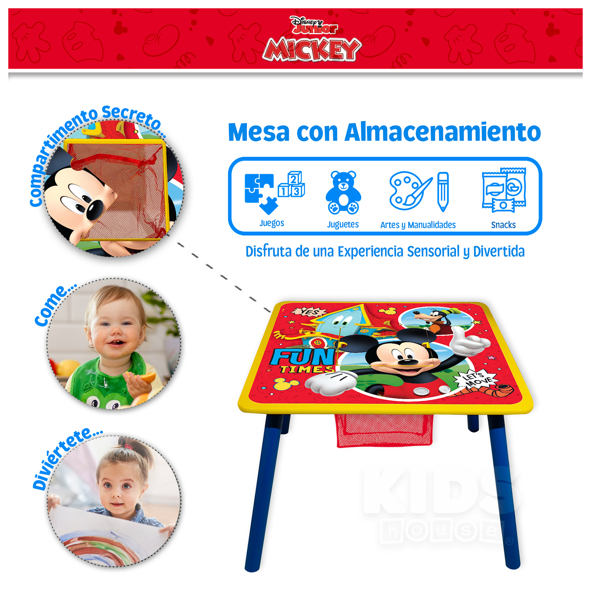 Mesa Infantil de Madera Kids House Mickey Mouse