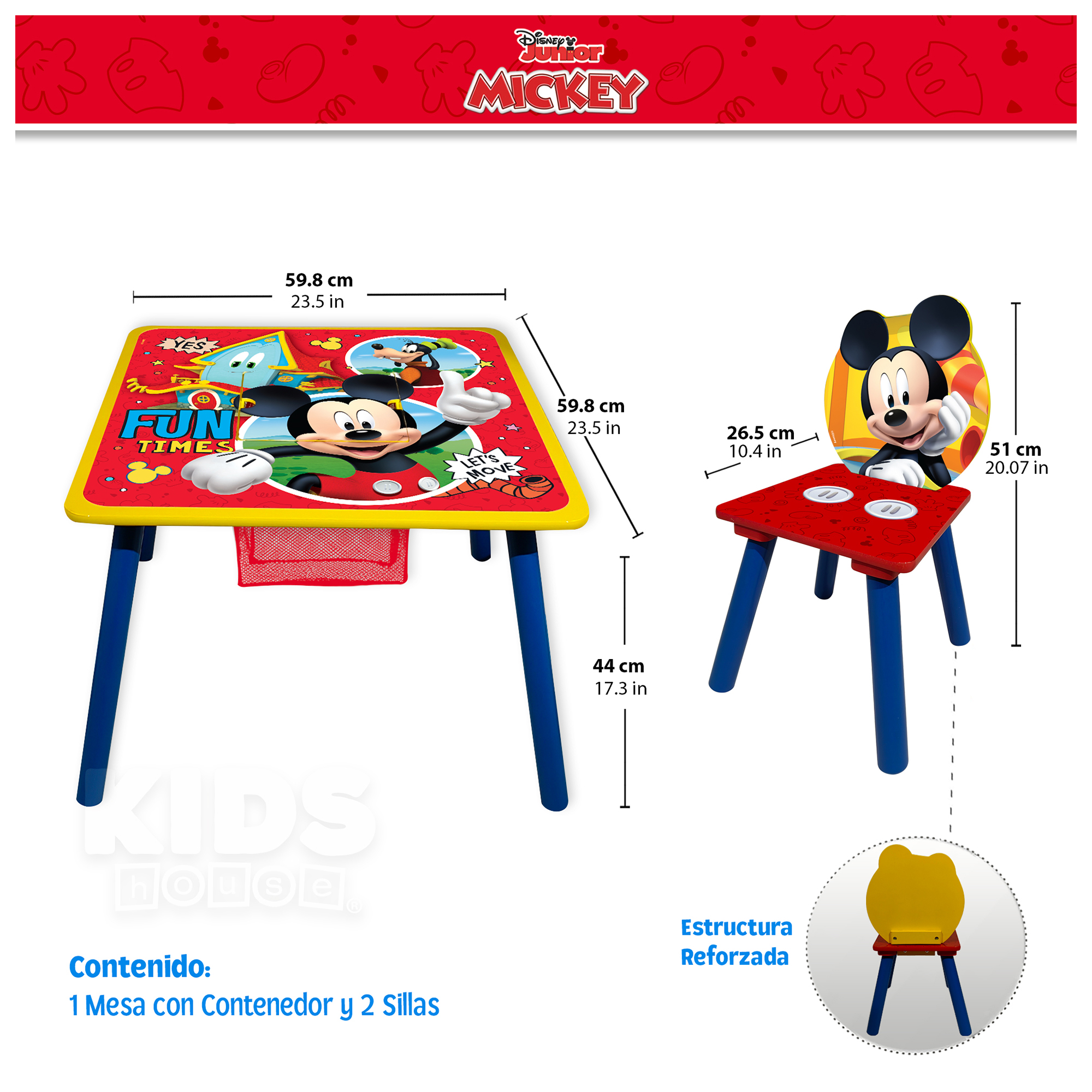 Mesa Infantil de Madera Kids House Mickey Mouse