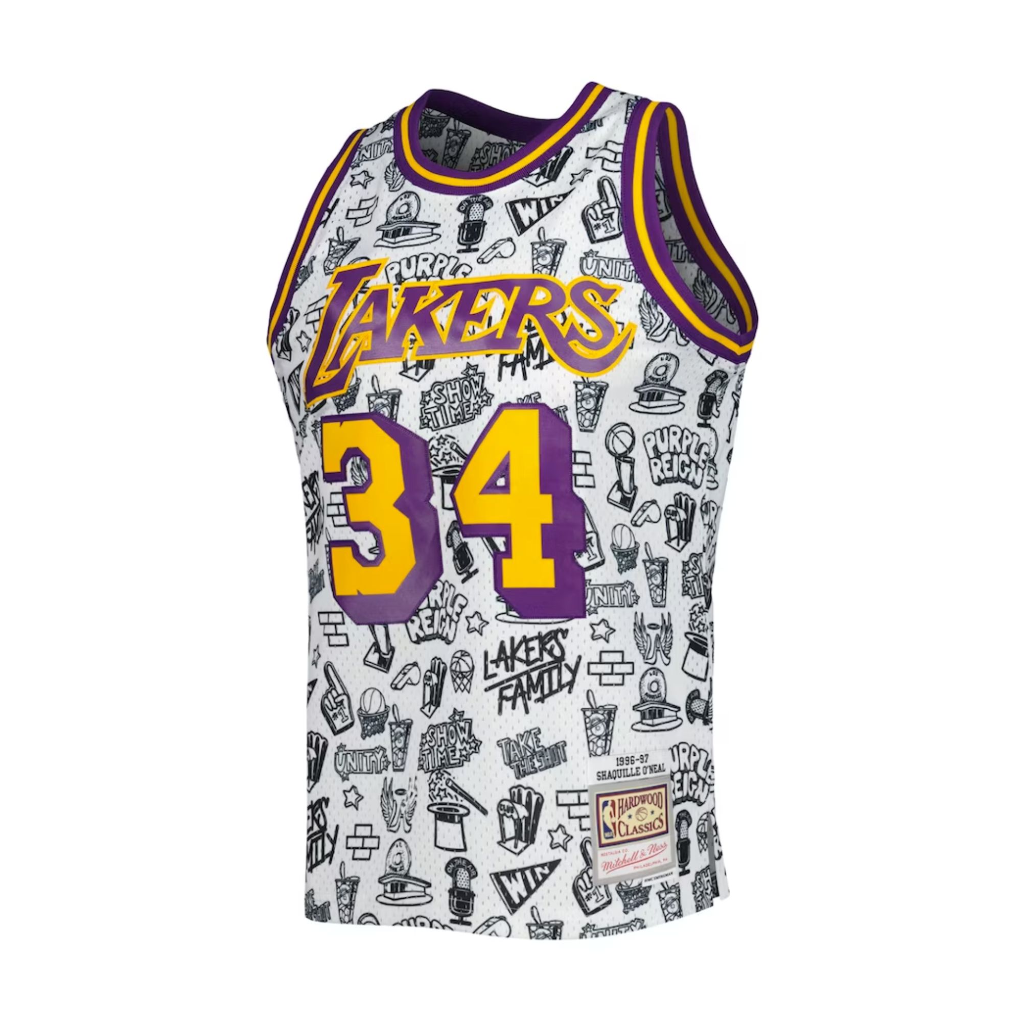 Jersey Mitchell & Ness Shaquille O´Neal Lakers NBA Basquetbol Blanco Hombre Original LAL96SONPTWHL