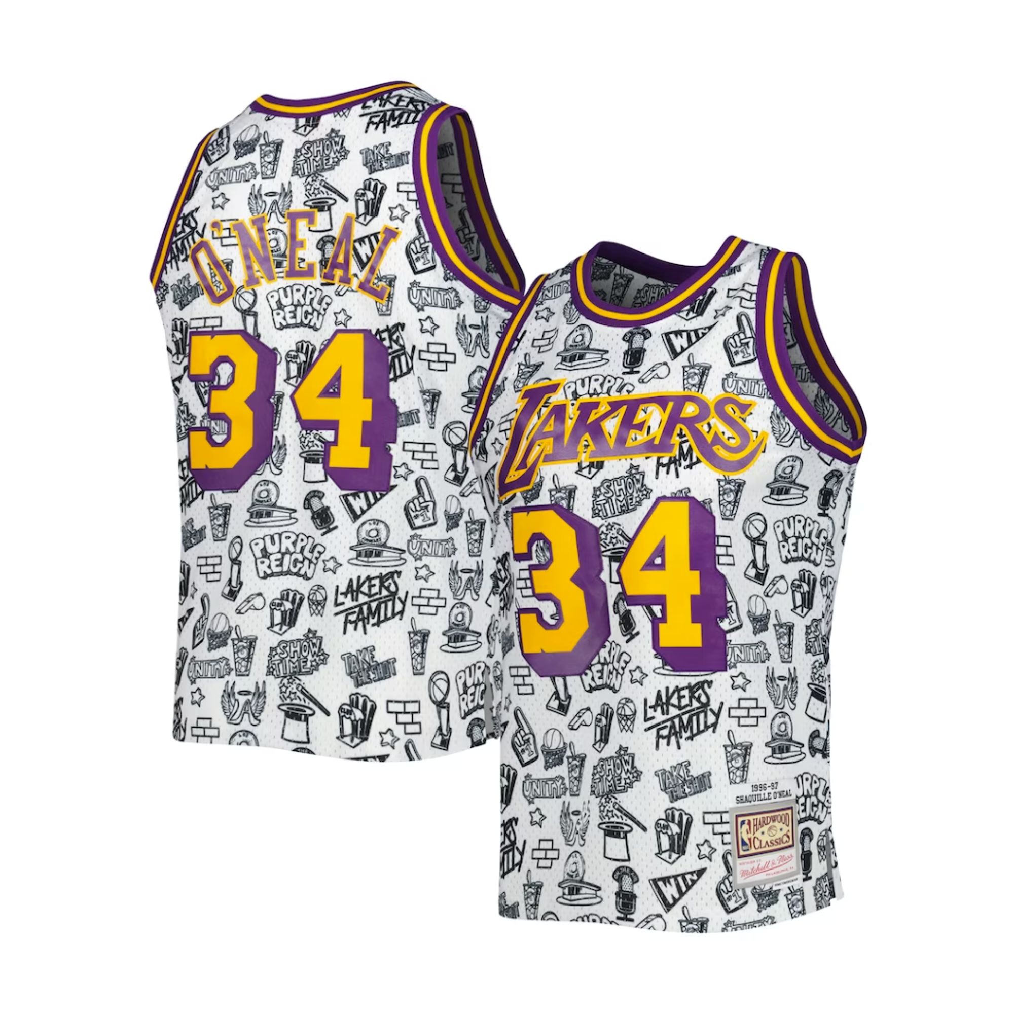 Jersey Mitchell & Ness Shaquille O´Neal Lakers NBA Basquetbol Blanco Hombre Original LAL96SONPTWHL