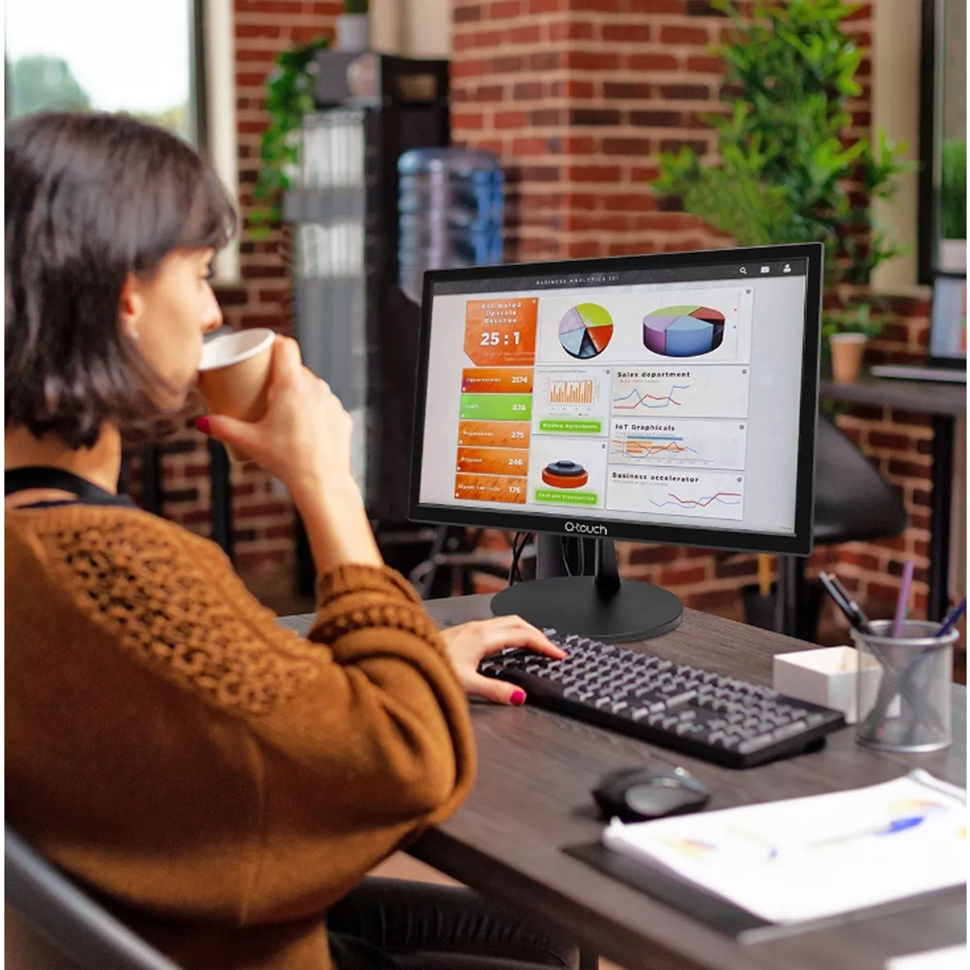 Monitor QTouch QT-2200 LED 22" HD HDMI Negro