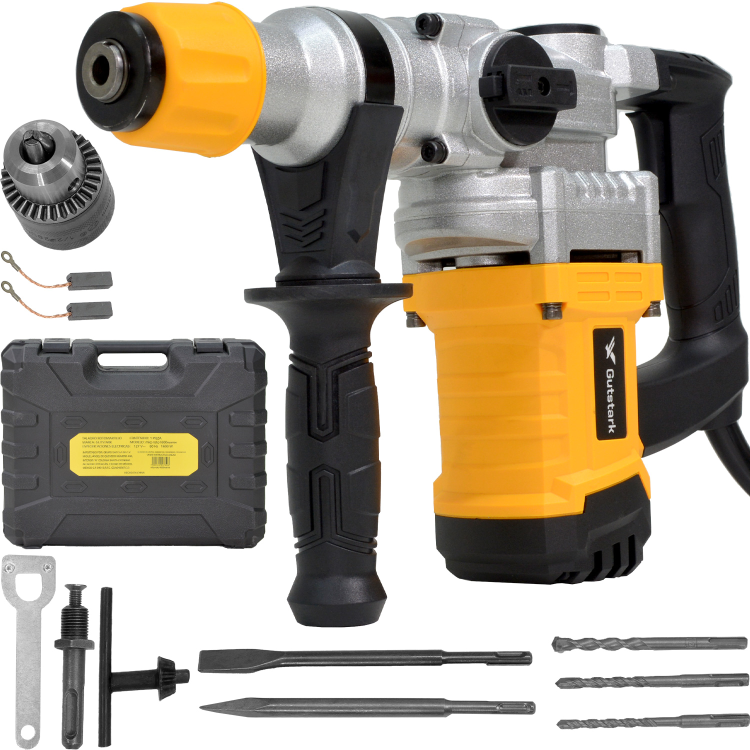 Rotomartillo Taladro Industrial 1600w 4200bpm Brocas Cincel