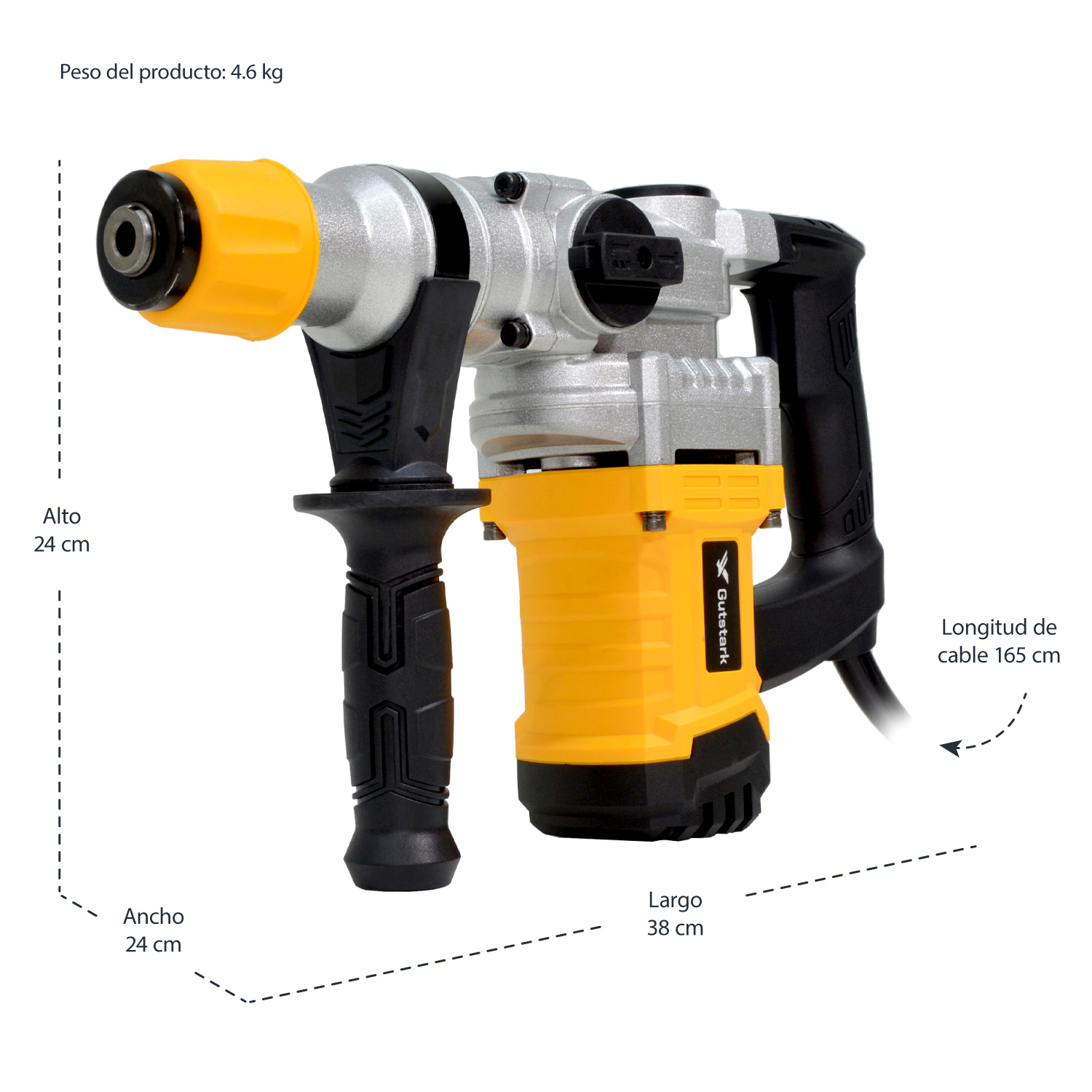 Rotomartillo Taladro Industrial 1600w 4200bpm Brocas Cincel