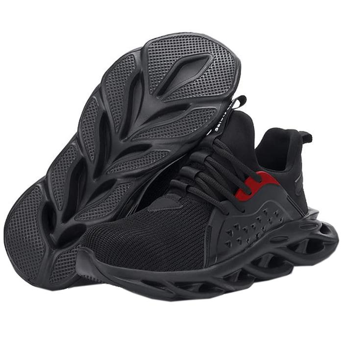 Botas Tenis Antipinchazos Ligero MXAKI-013 Talla 14US, 29MX, Negro, Plantilla Kevlar, Suela EVA, Punta de Acero, Agujetas, Ligero, Transpirable.