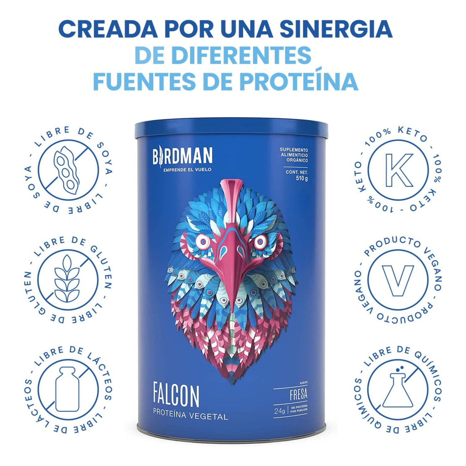 Proteina Vegetal Birdman Falcon 1.17kg 39 Serv. - Chocolate