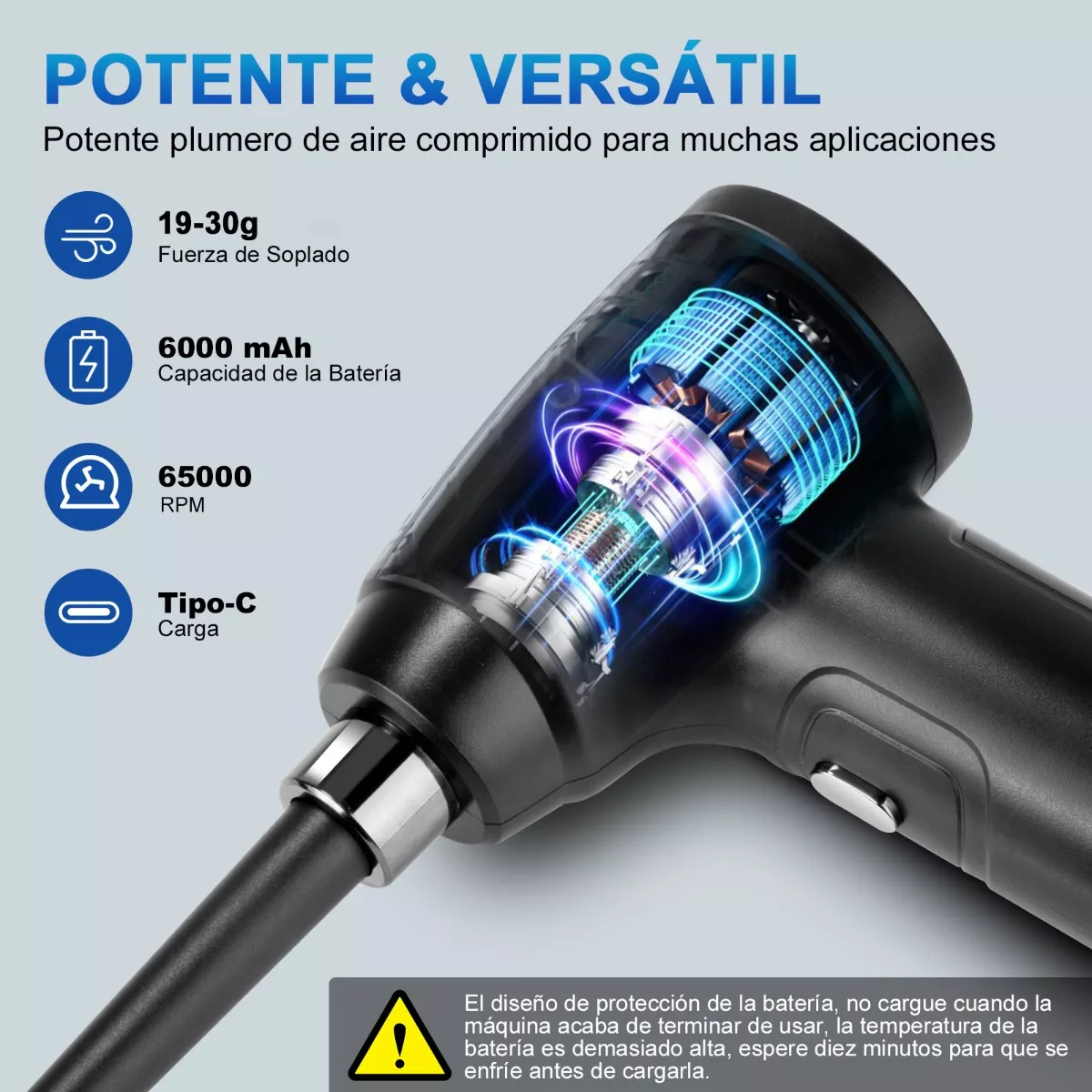 Soplador Aire Aspiradora Portatil Limpiador De Teclados Pc