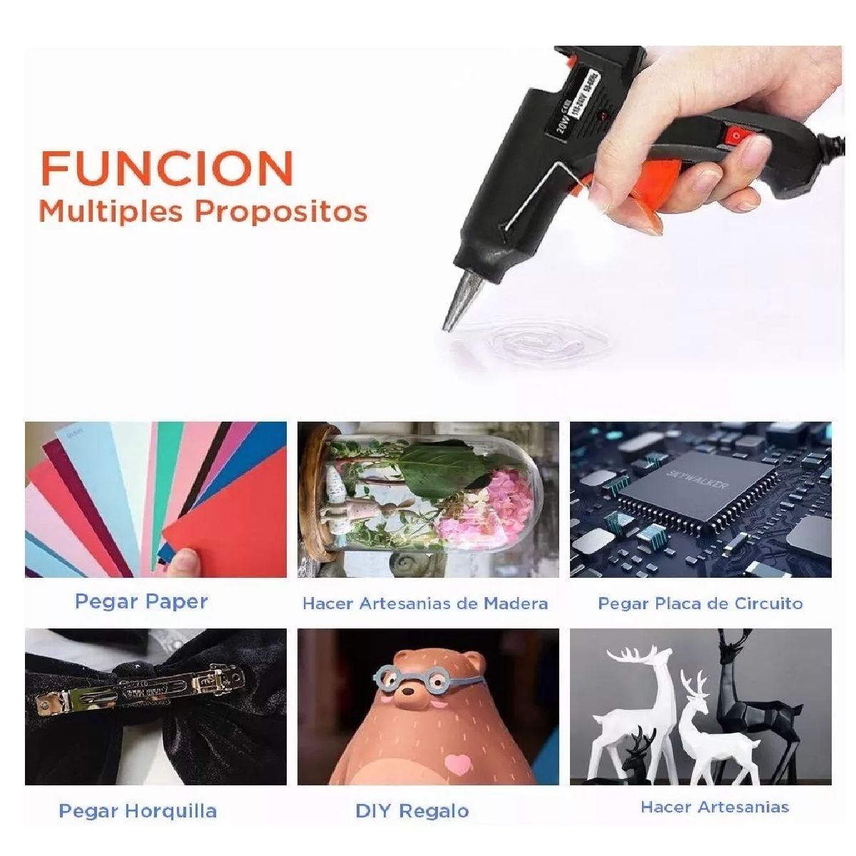 Pistola De Silicon Caliente Eléctrica Pegamento 50 Barras