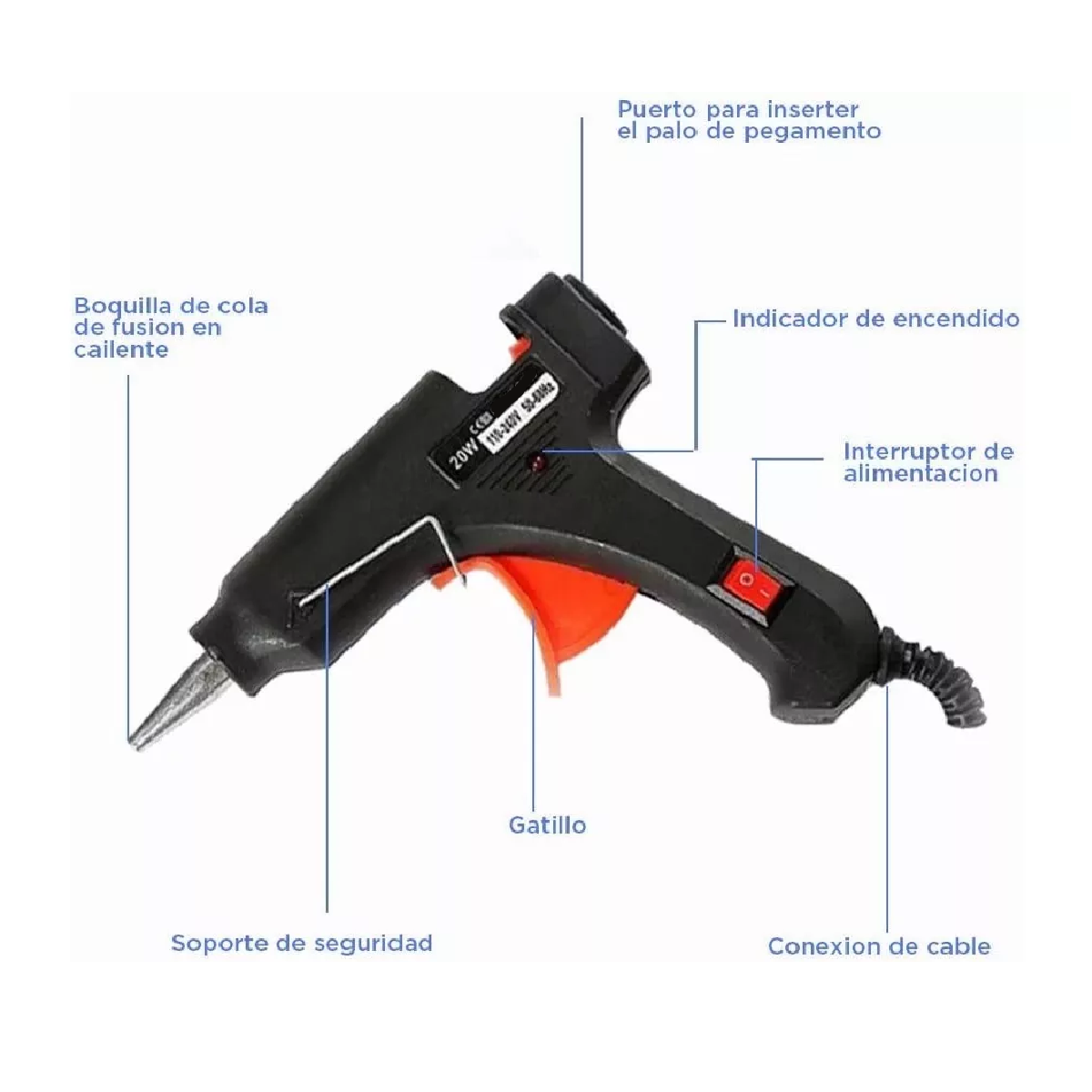 Pistola De Silicon Caliente Eléctrica Pegamento 50 Barras