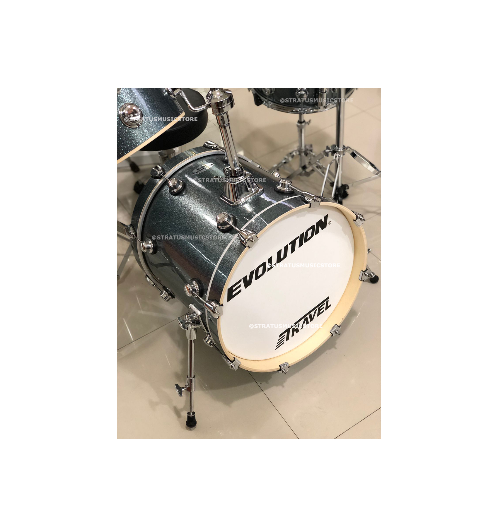 Batería Acústica Evolution Color Azul Brillante de 4 Piezas 