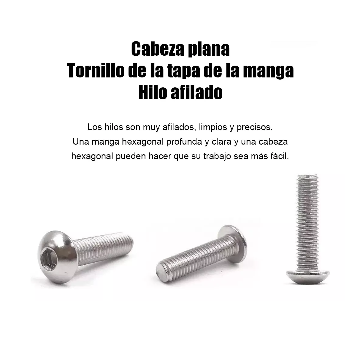 Kit 500pcs Tornillos De Cabeza Hexagonal M3 M4 M5 Plana Acero