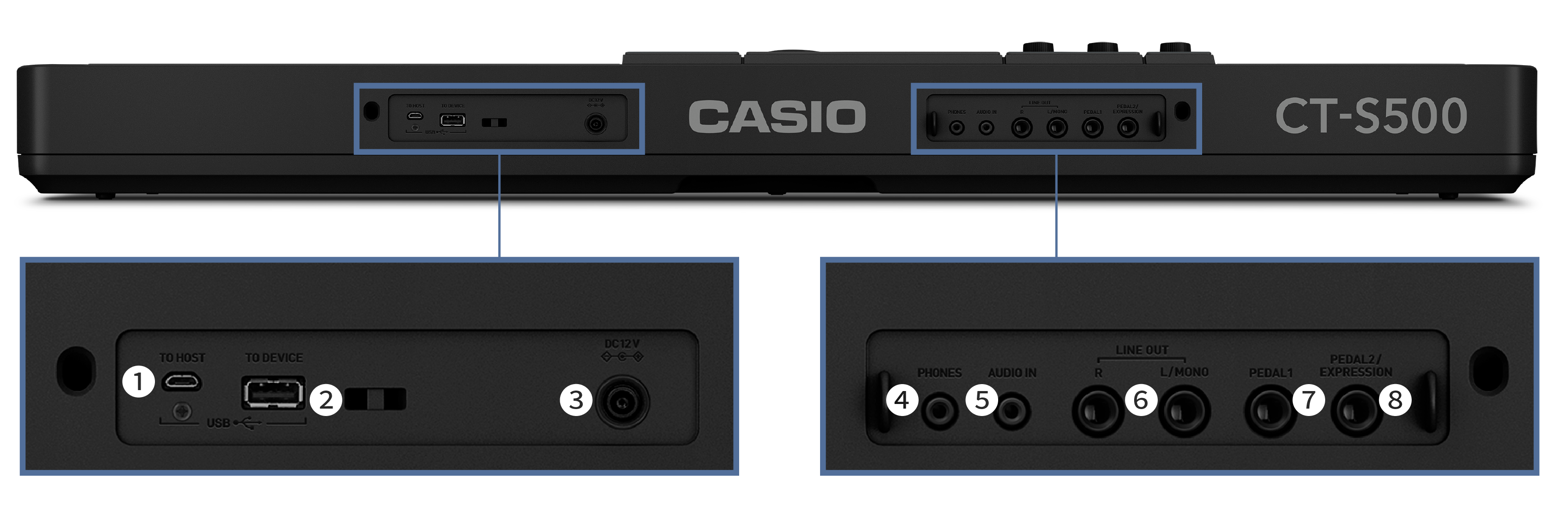 Teclado Casio Portatil de 61 Teclas CT-S500