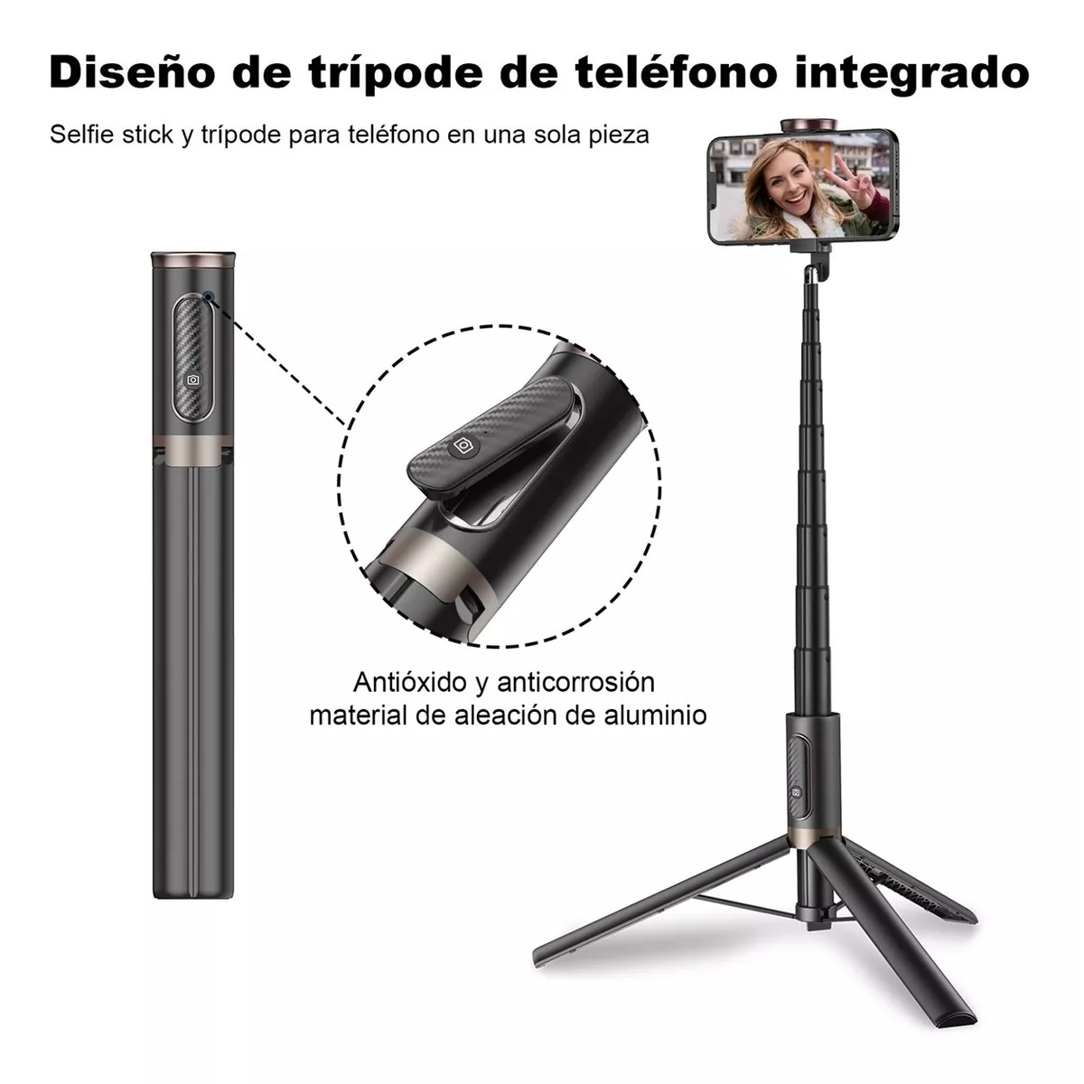 Tripode Para Selfie Stick Portátil Para Telefono 60in