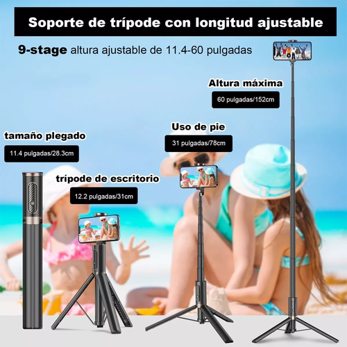  ATUMTEK Trípode selfie Stick de 40 pulgadas, barra