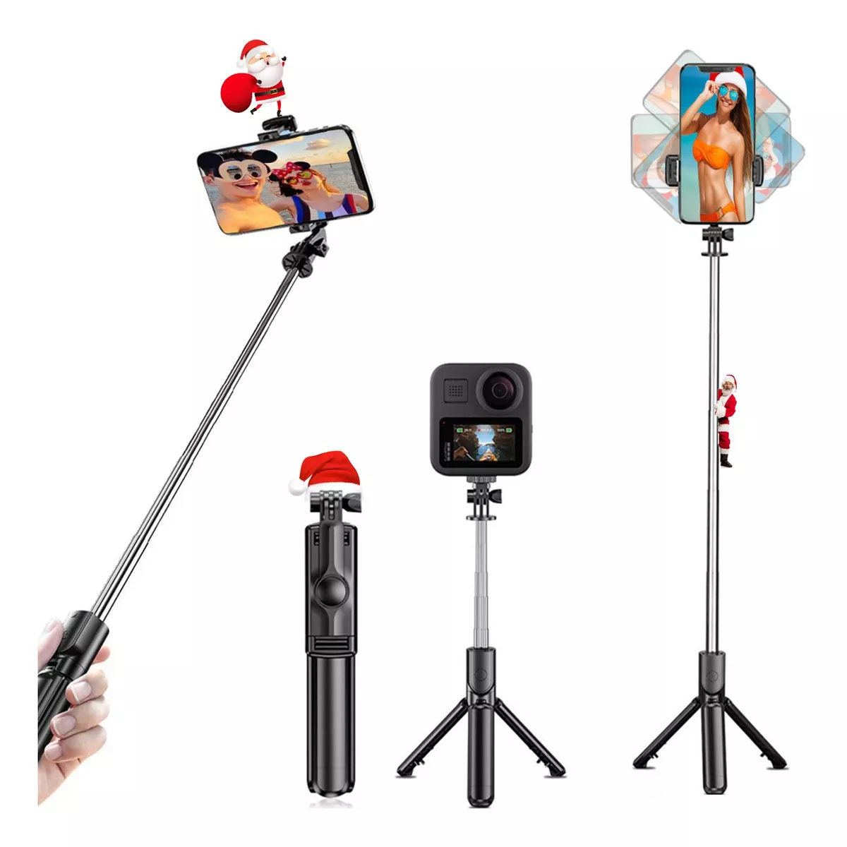 Palo selfie y trípode/monopié LINCO Lincostore - Trípode portátil ligero  para teléfono profesional resistente con control remoto inalámbrico  Bluetooth