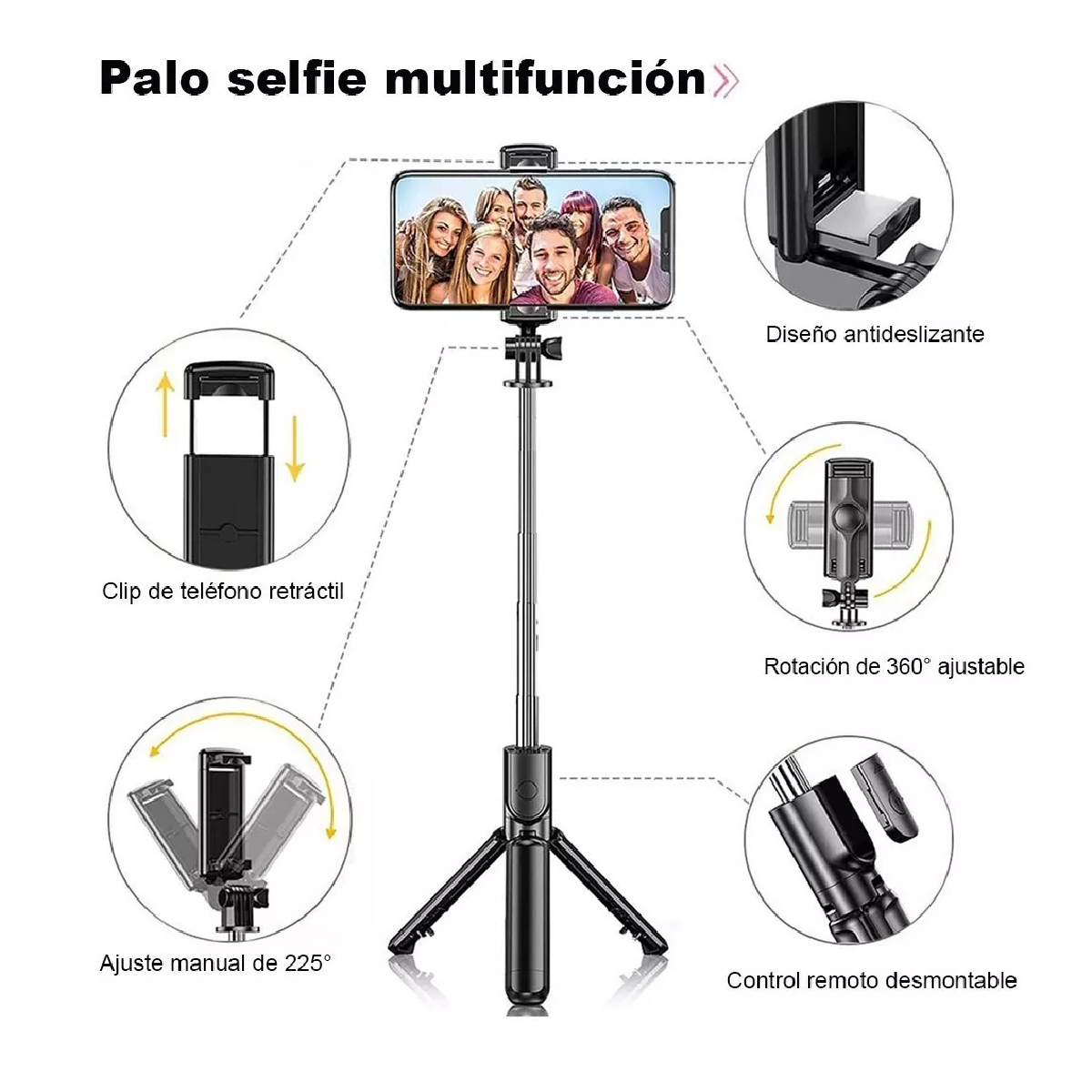 GENERICO Palo Selfie Trípode Extensible Compacto XT-09
