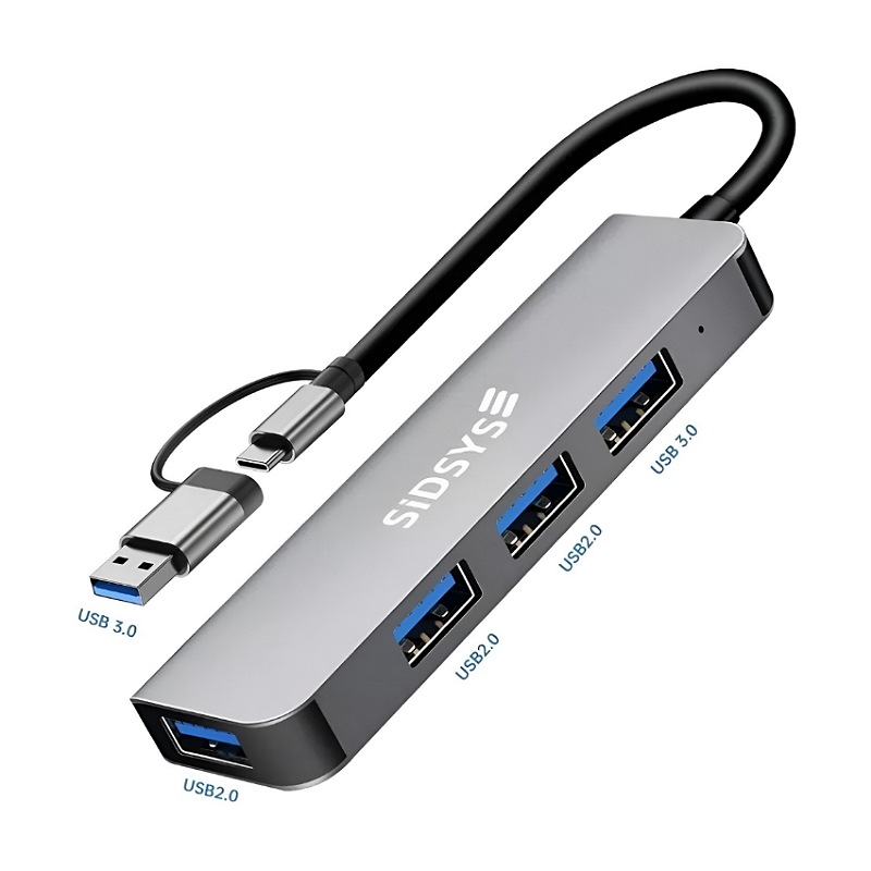 4 Puertos Hub Usb Adaptador Para Laptop Usb 3.0 Tipo C 5gbps