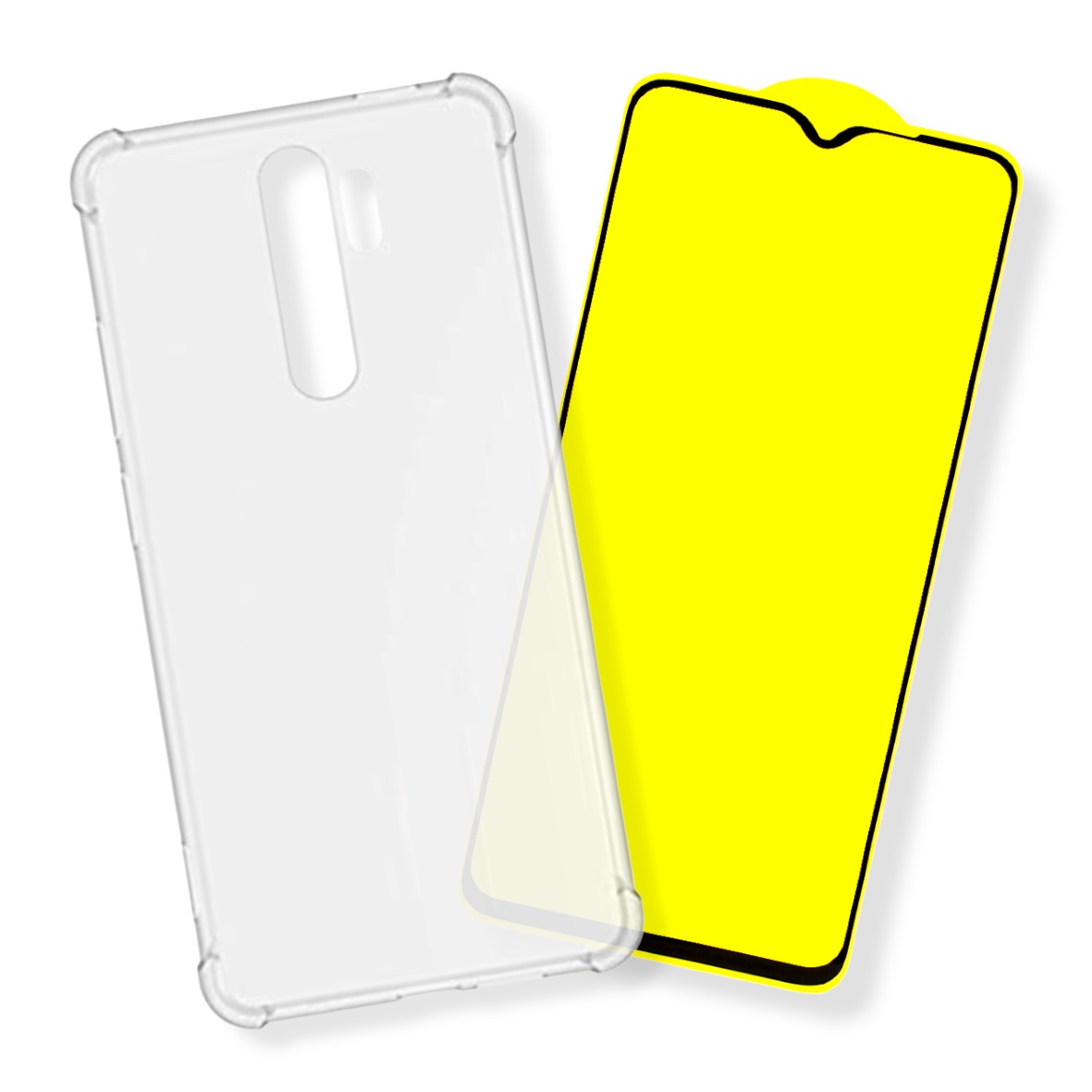 KIT Funda + Mica 9D para XIAOMI REDMI NOTE 8 PRO Diseño Antishock Transparente