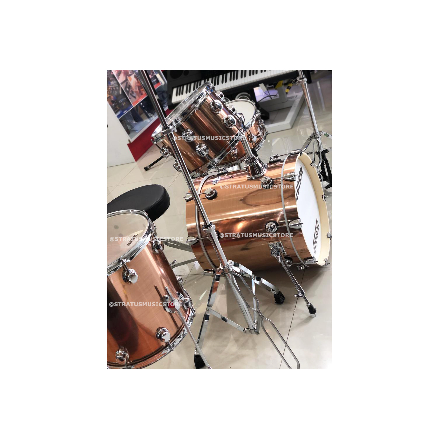 Batería Acústica Evolution Color Bronce De 4 Piezas 