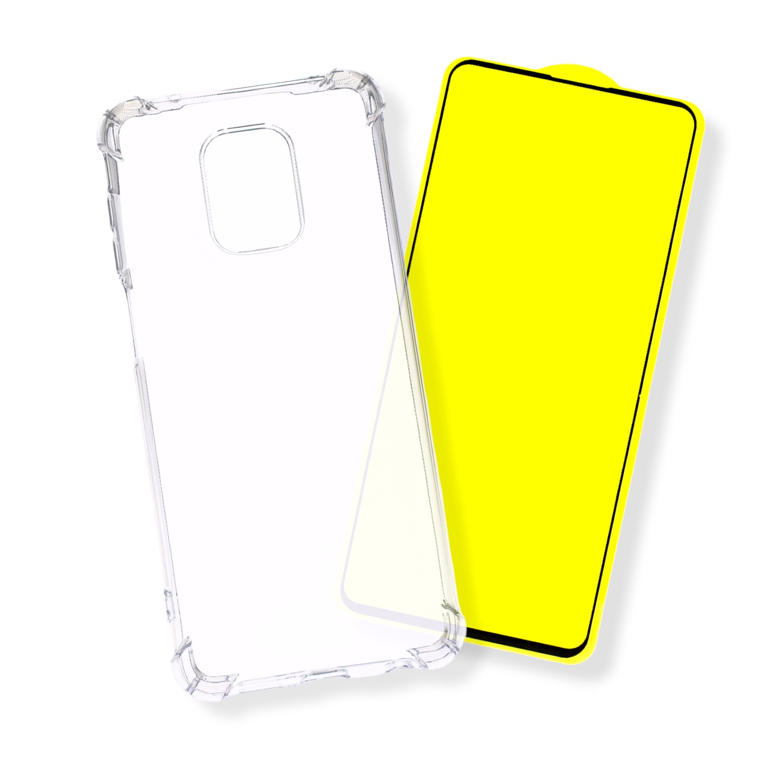 KIT Funda + Mica 9D para XIAOMI REDMI NOTE 9S | NOTE 9 PRO Diseño Antishock Transparente