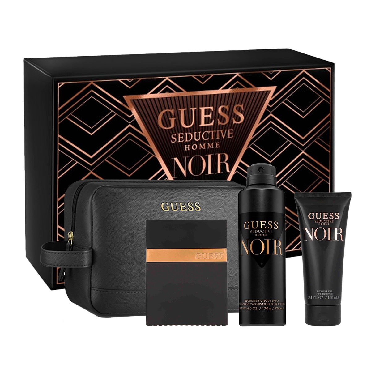 Estuche Guess Seductive Noir 4 pzs Hombre