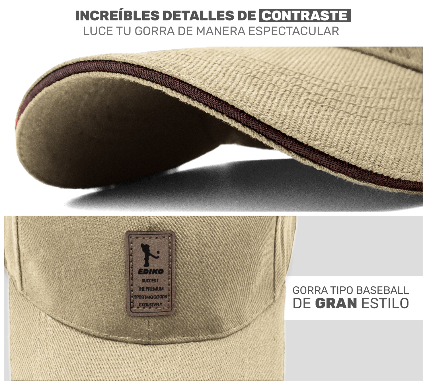 Gorra de Beisbol Gorra de Hombre Mujer Cómoda y Ajustable