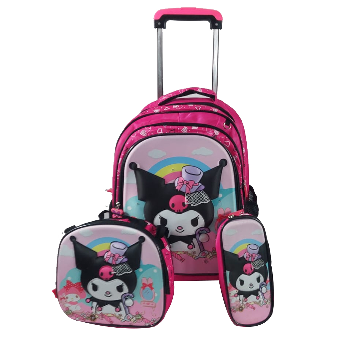 Kit Mochila Escolar De Llantas Infantil Con Luces Diseños