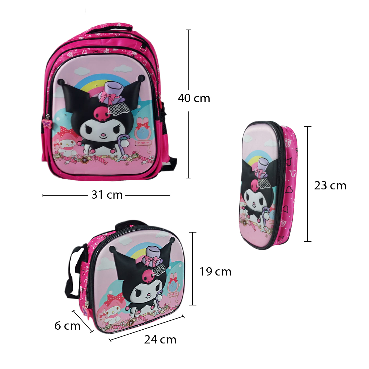 Kit Mochila Escolar De Llantas Infantil Con Luces Diseños