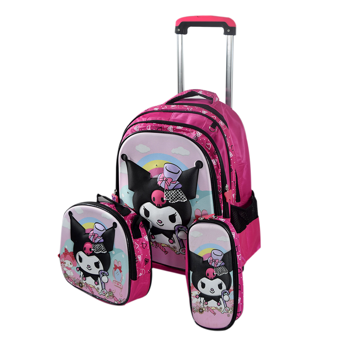 Kit Mochila Escolar De Llantas Infantil Con Luces Diseños