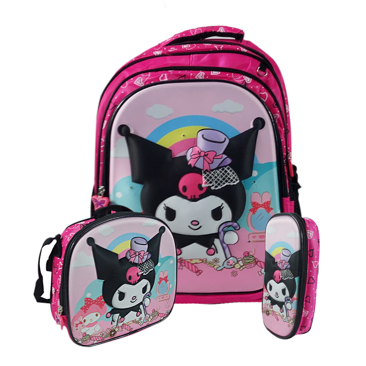 Kit Mochila Escolar De Llantas Infantil Con Luces Diseños