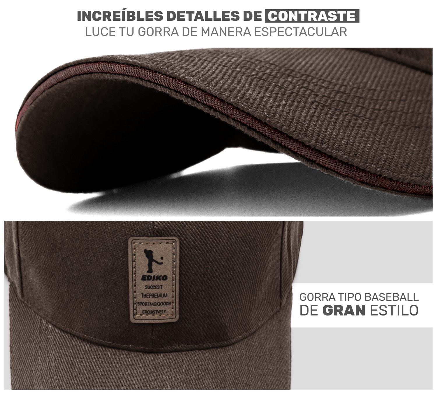 Gorra de Beisbol Gorra de Hombre Mujer Cómoda y Ajustable