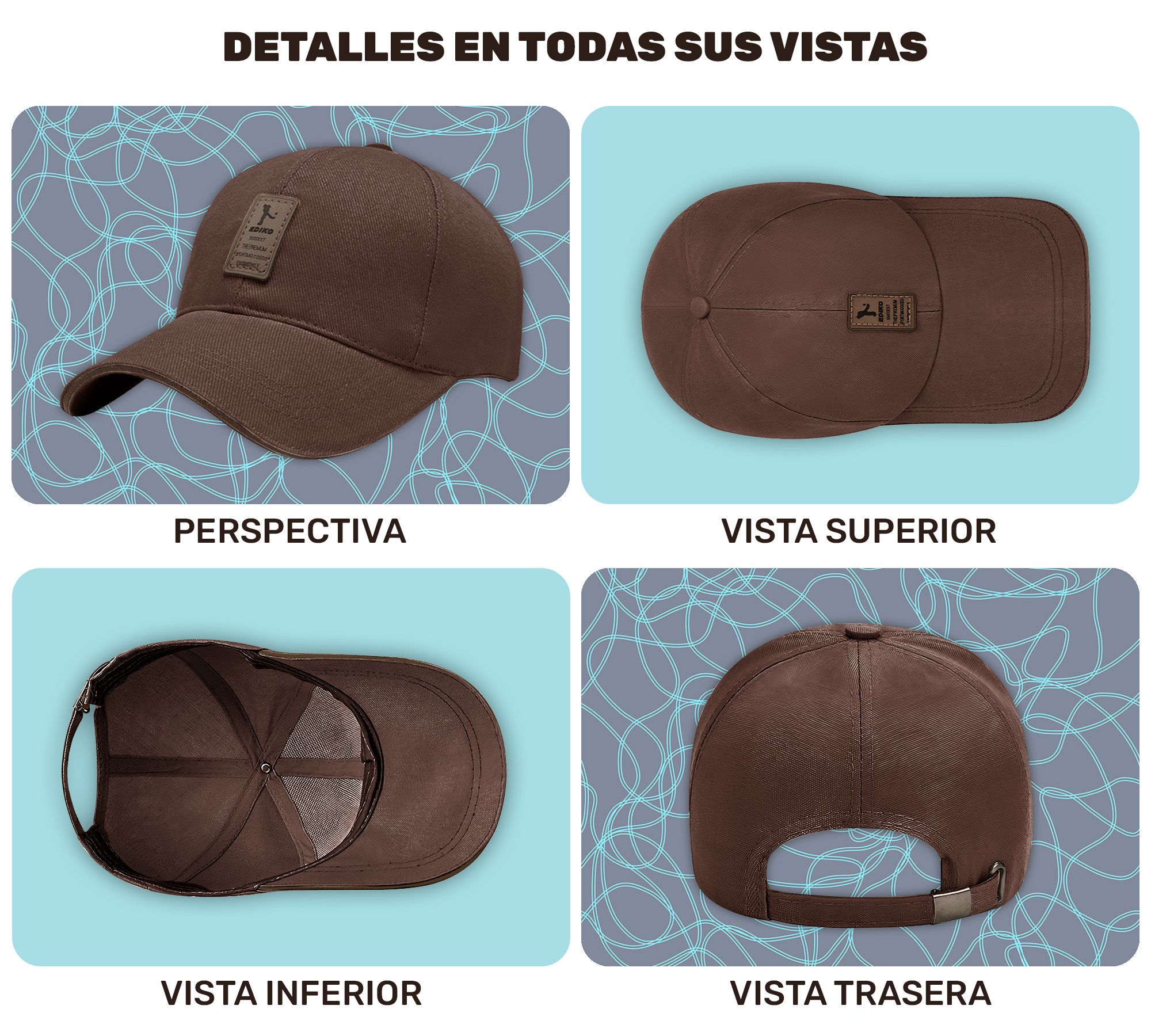 Gorra de Beisbol Gorra de Hombre Mujer Cómoda y Ajustable