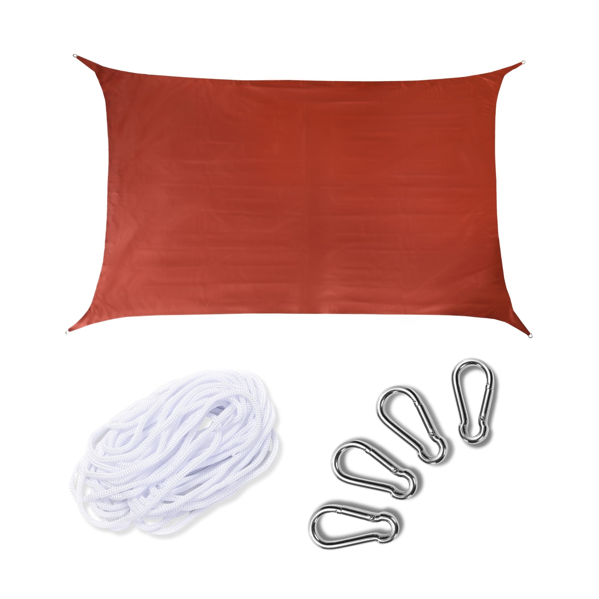 Kit Malla Sombra 4x6 Lona Reforzada Ganchos Argollas Y Lazo