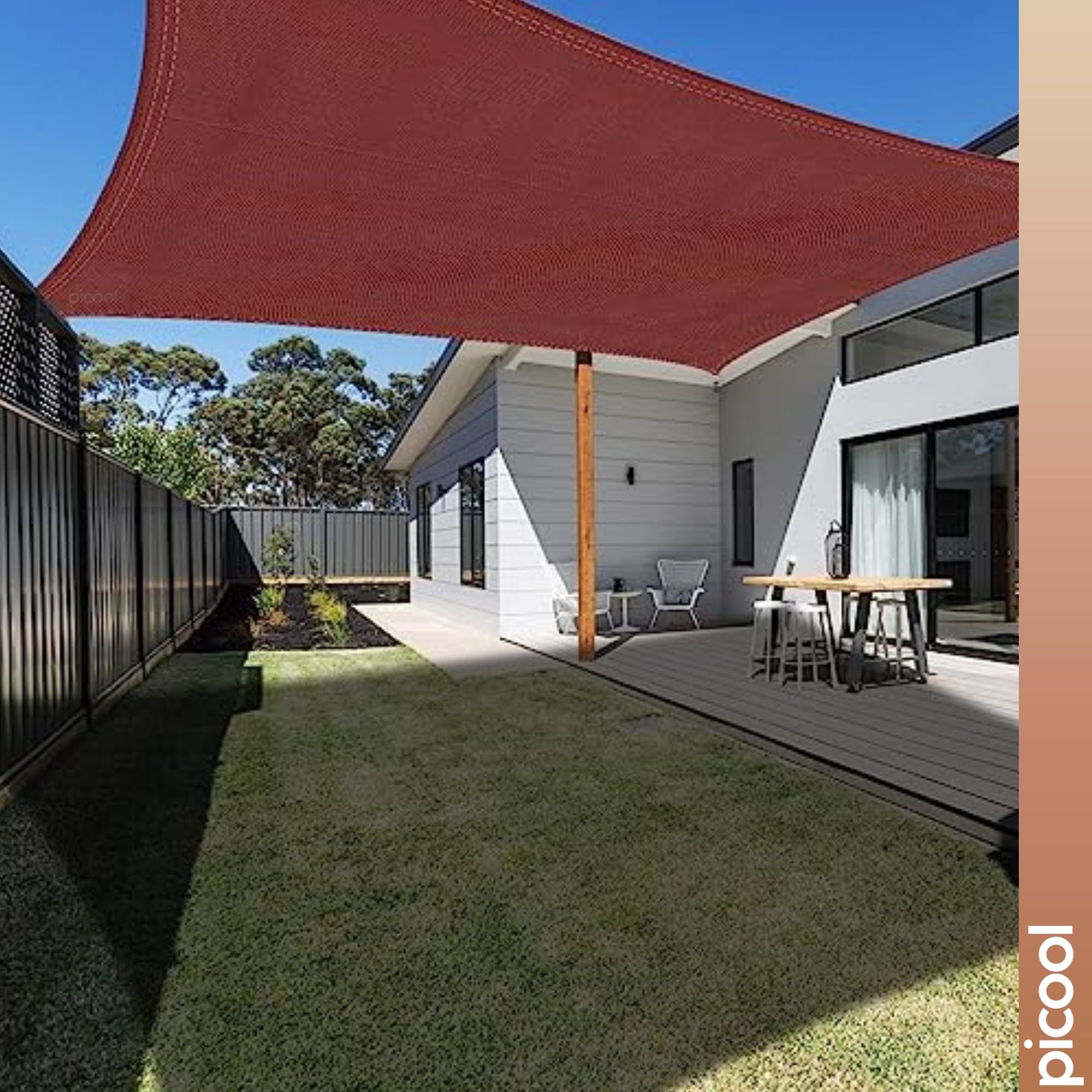 Kit Malla Sombra 4x6 Lona Reforzada Ganchos Argollas Y Lazo