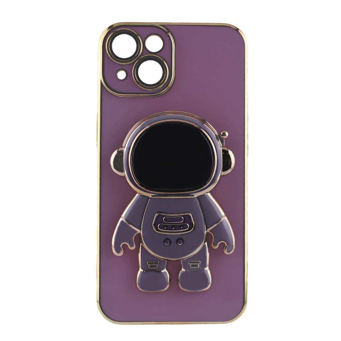KIT Funda + Mica 9D para IPHONE 13 Diseño Astronauta Lila