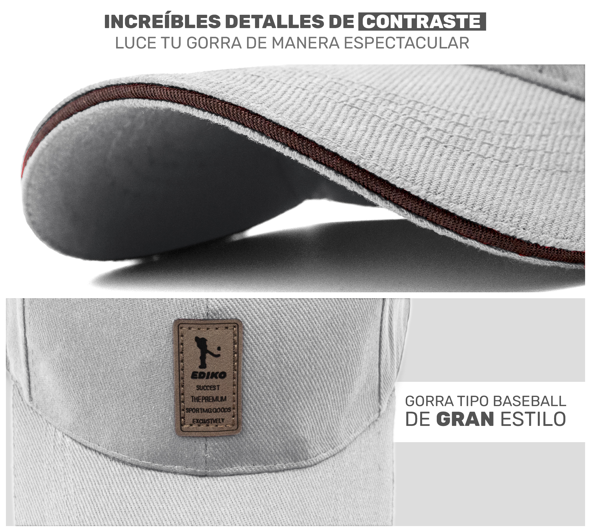 Gorra de Beisbol Gorra de Hombre Mujer Cómoda y Ajustable