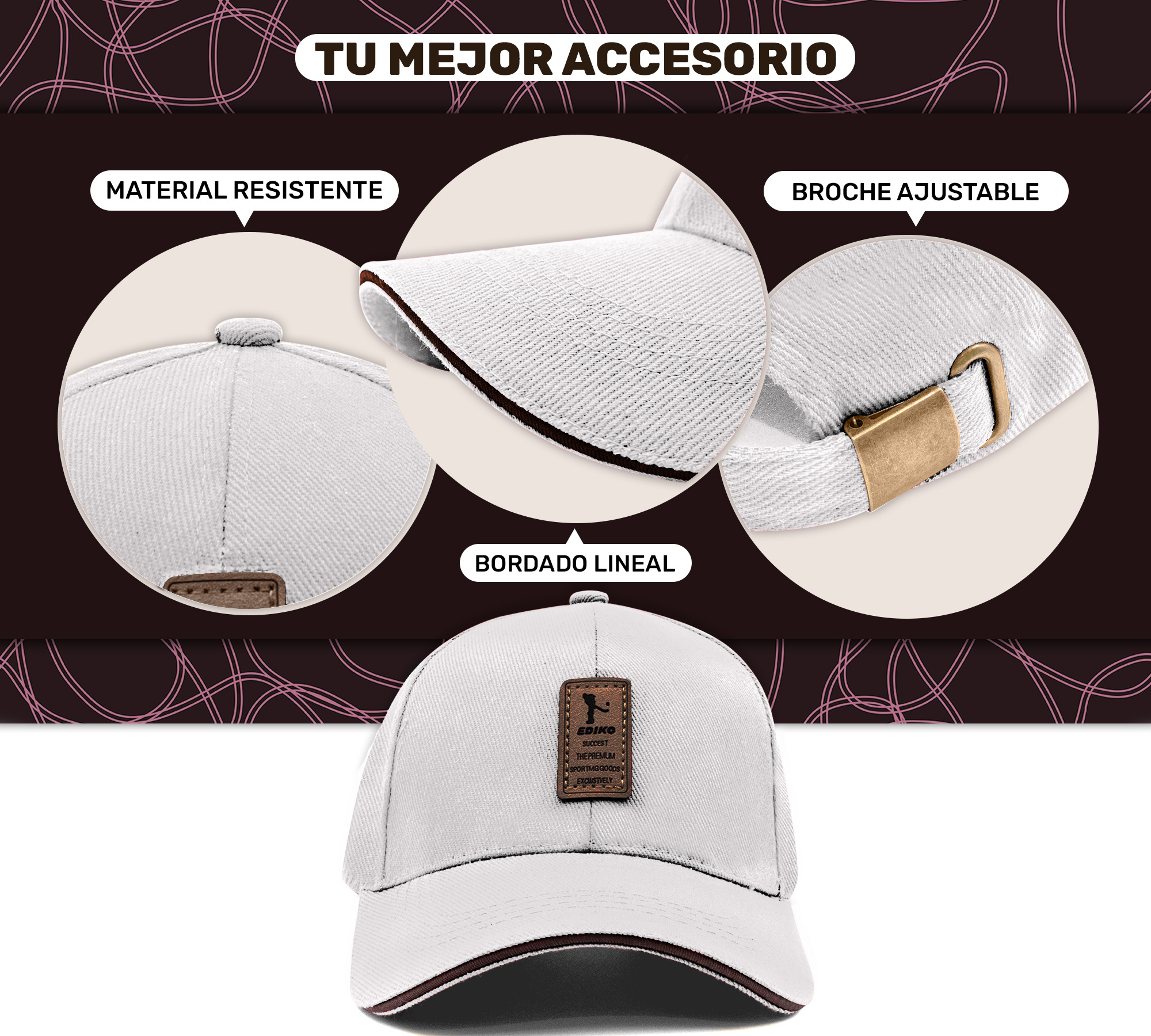 Gorra de Beisbol Gorra de Hombre Mujer Cómoda y Ajustable
