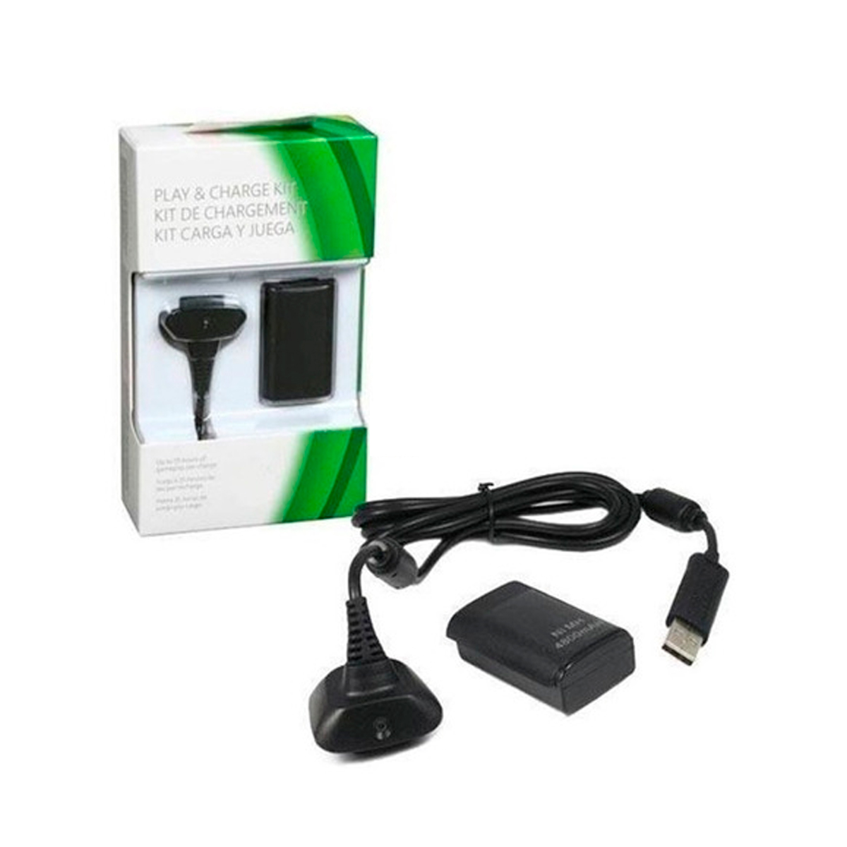 Kit Carga Y Juega Para Control Xbox 360.