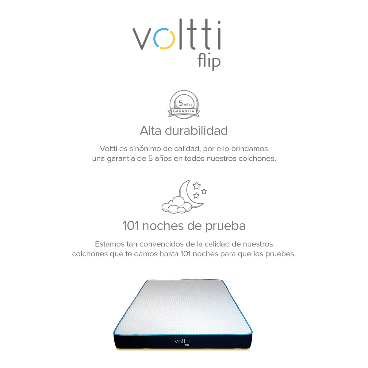 Voltti | Flip | Colchón en Caja | Doble Confort | Matrimonial | 20 CM