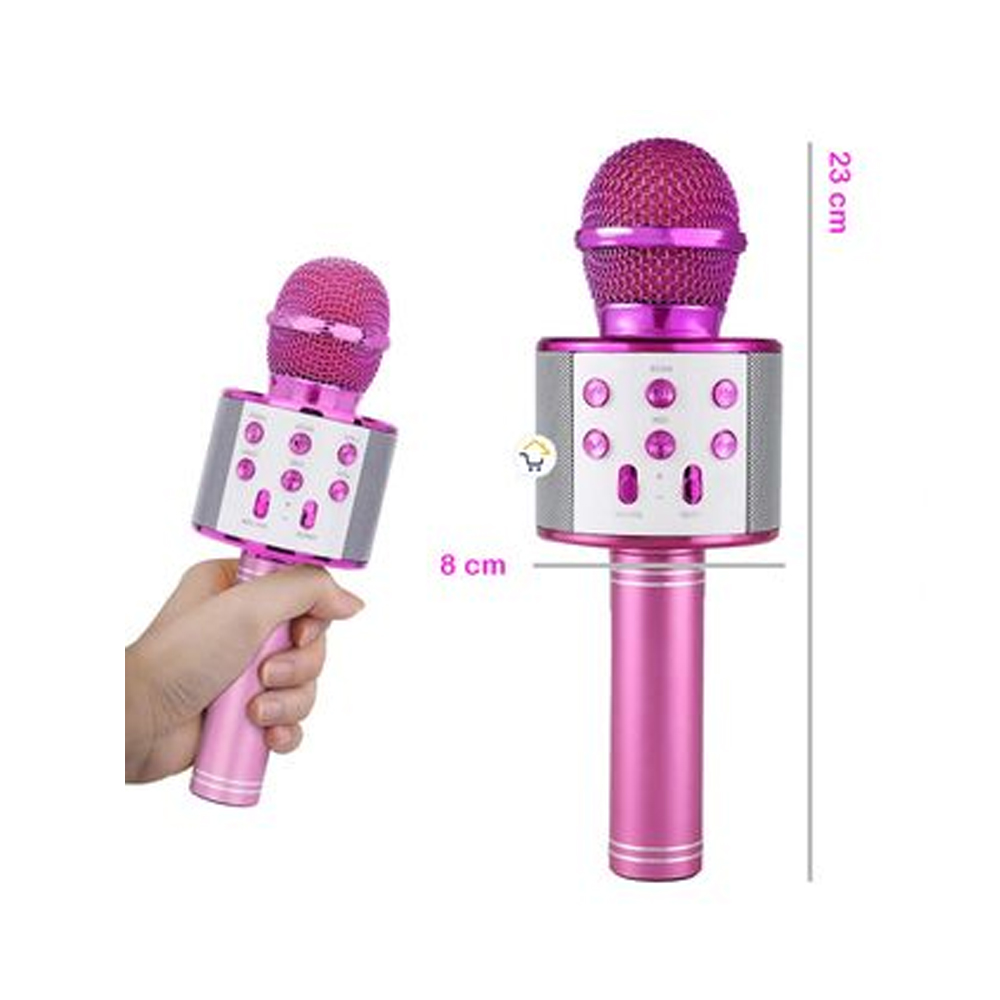 Microfono Color Rosa Micrófono con Bocina para Kareoke Color Rosa