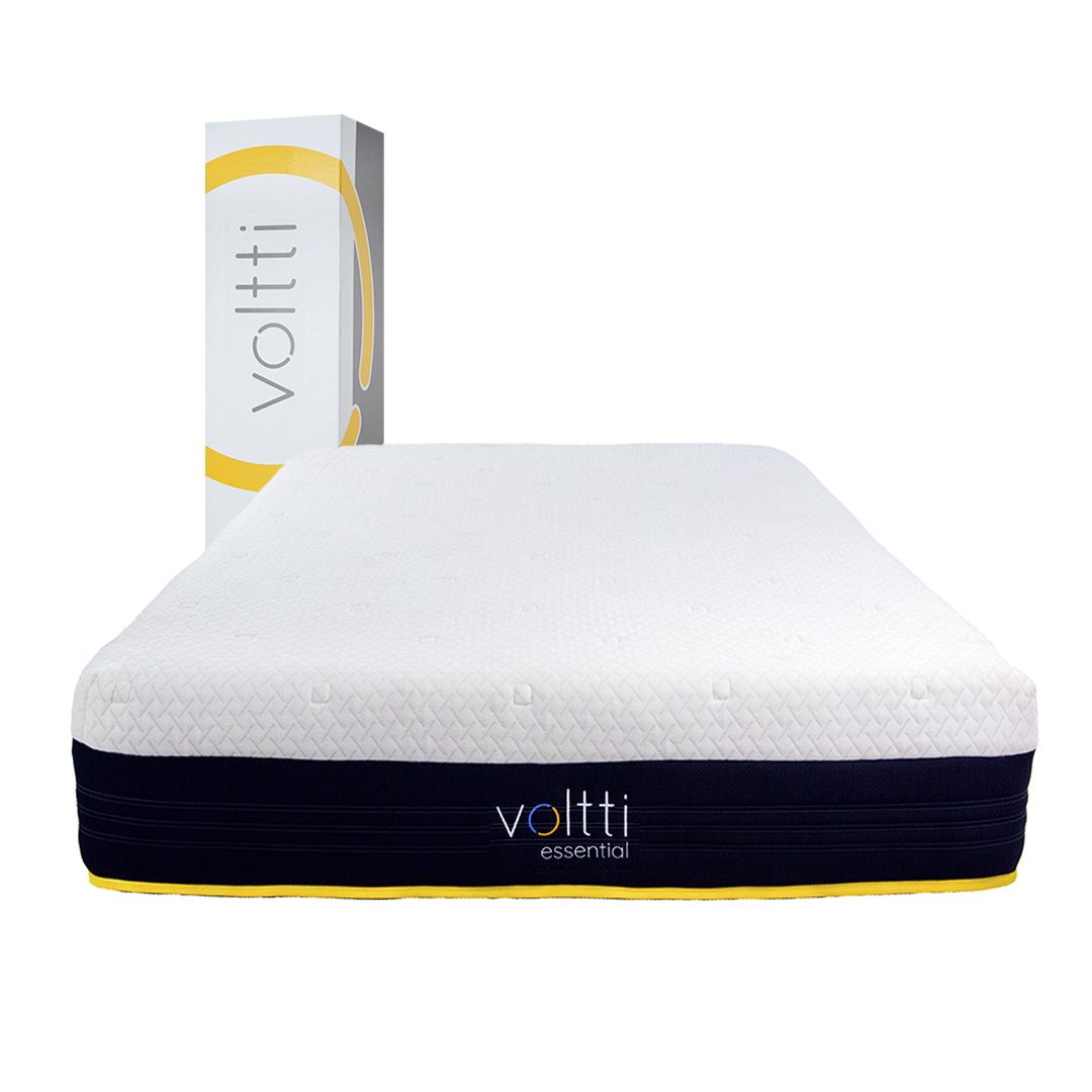 Voltti | Essential | Colchón en Caja Híbrido Matrimonial | Nano Memory Foam & Resortes Encapsulados | 26 CM