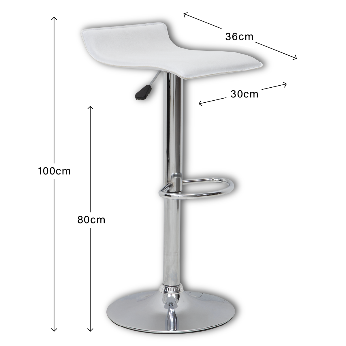 Set De 2 Bancos Alto Sam Ajustable para Barra Bar Blanco