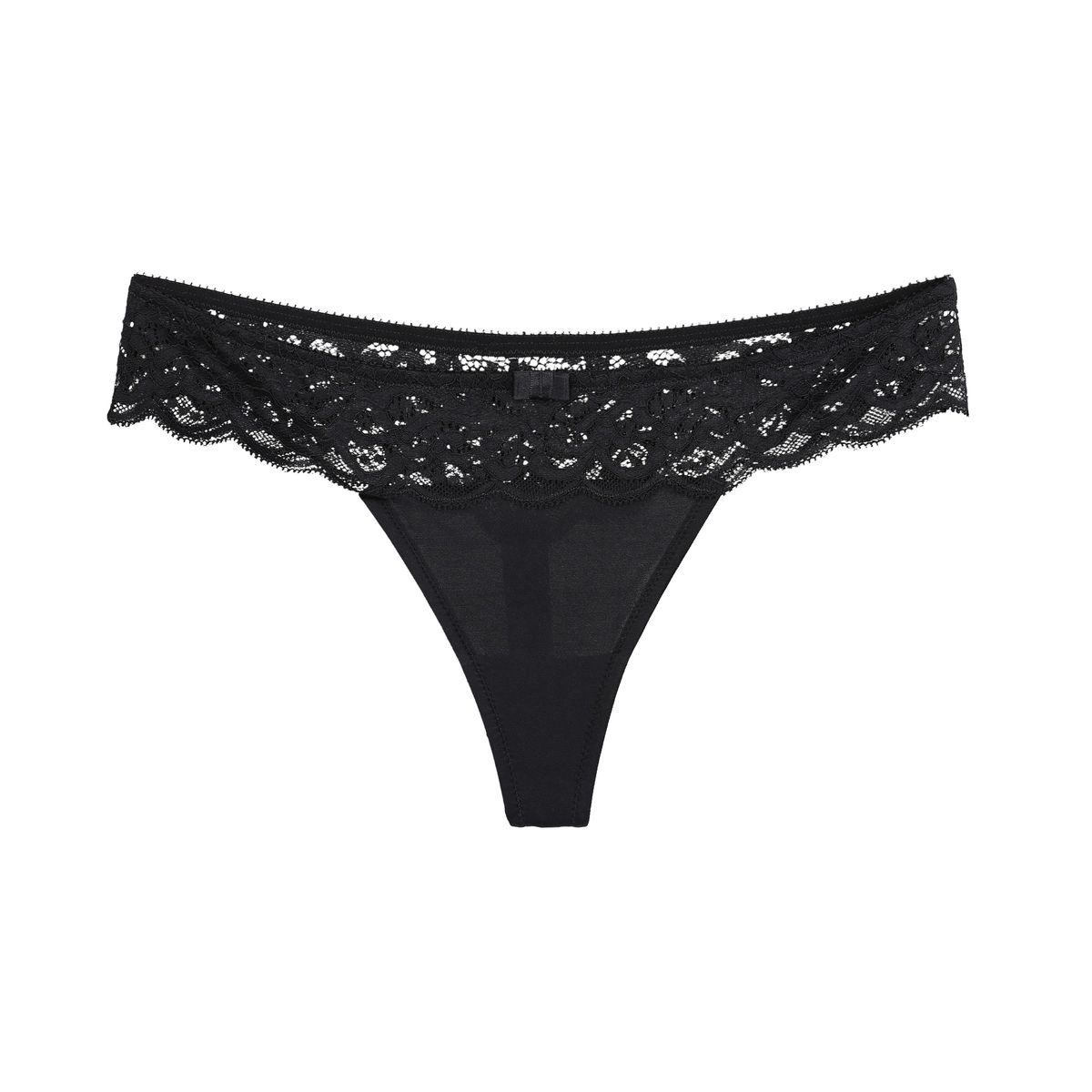 Tanga con encaje en cintura y detalle de moño. Marca: Odisea.