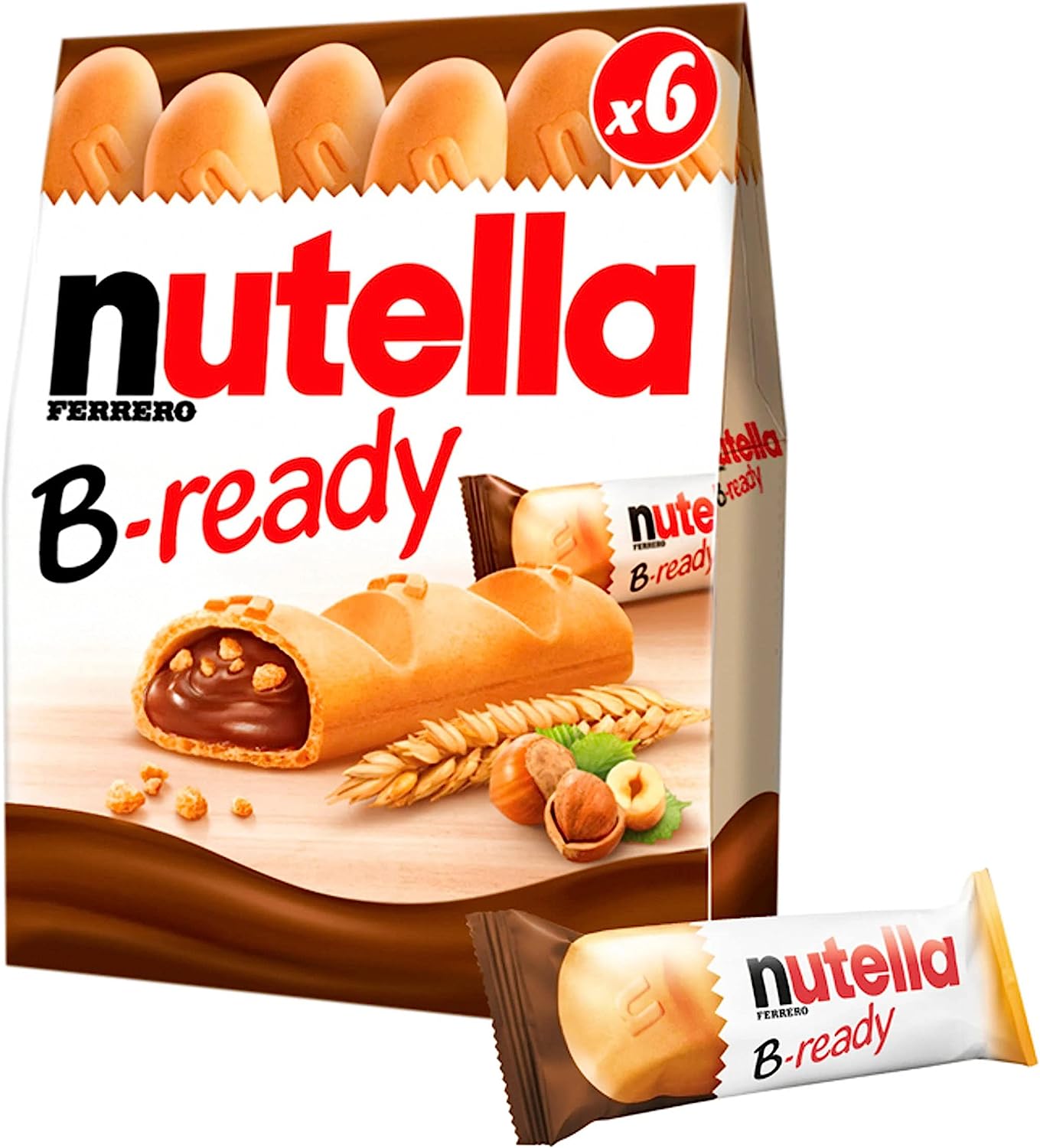 Nutella B-ready - 132g (0.29 lbs) 6 piezas