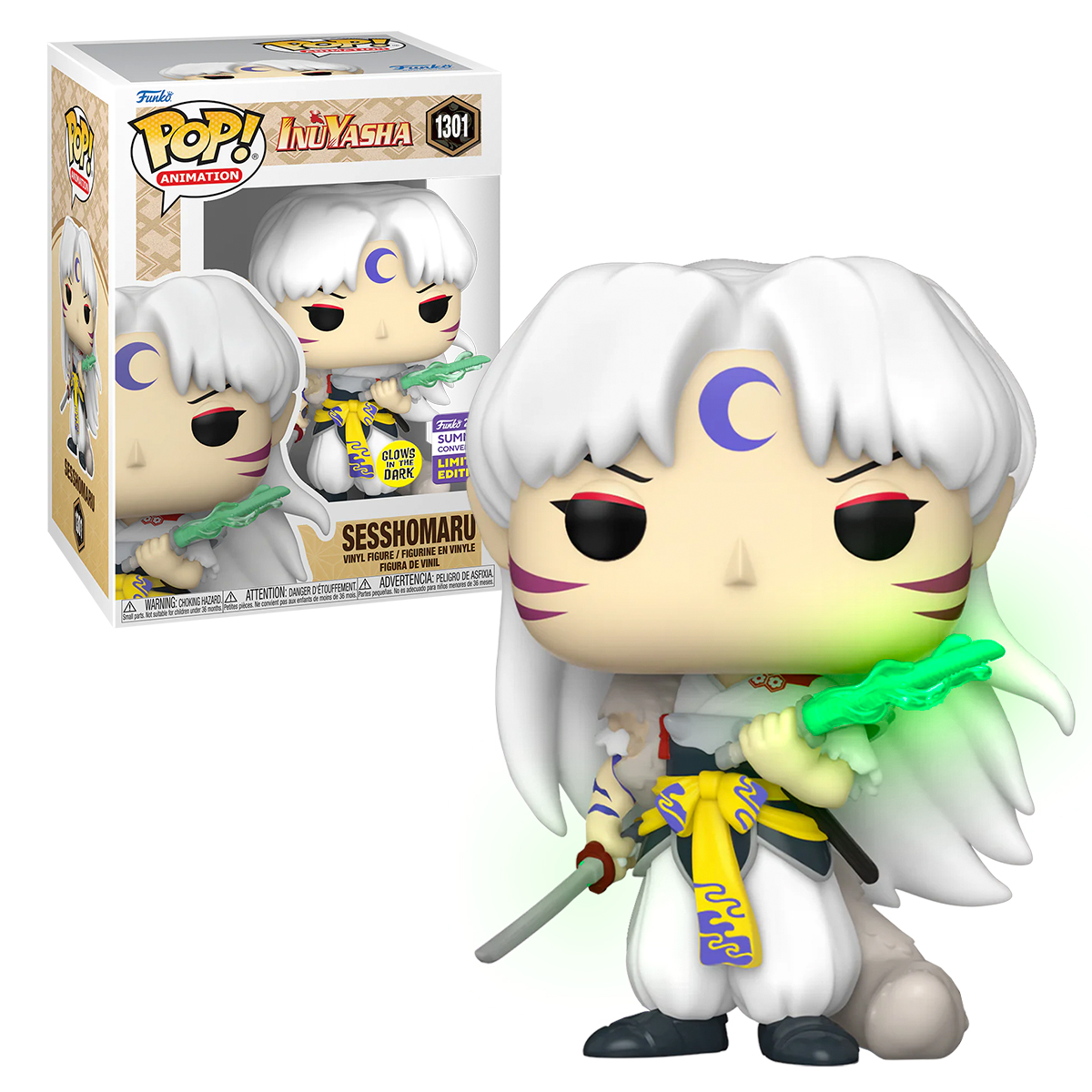 Funko Pop Sesshomaru Con Colmillo #1301 Glow Inuyasha Anime Manga Fig Original