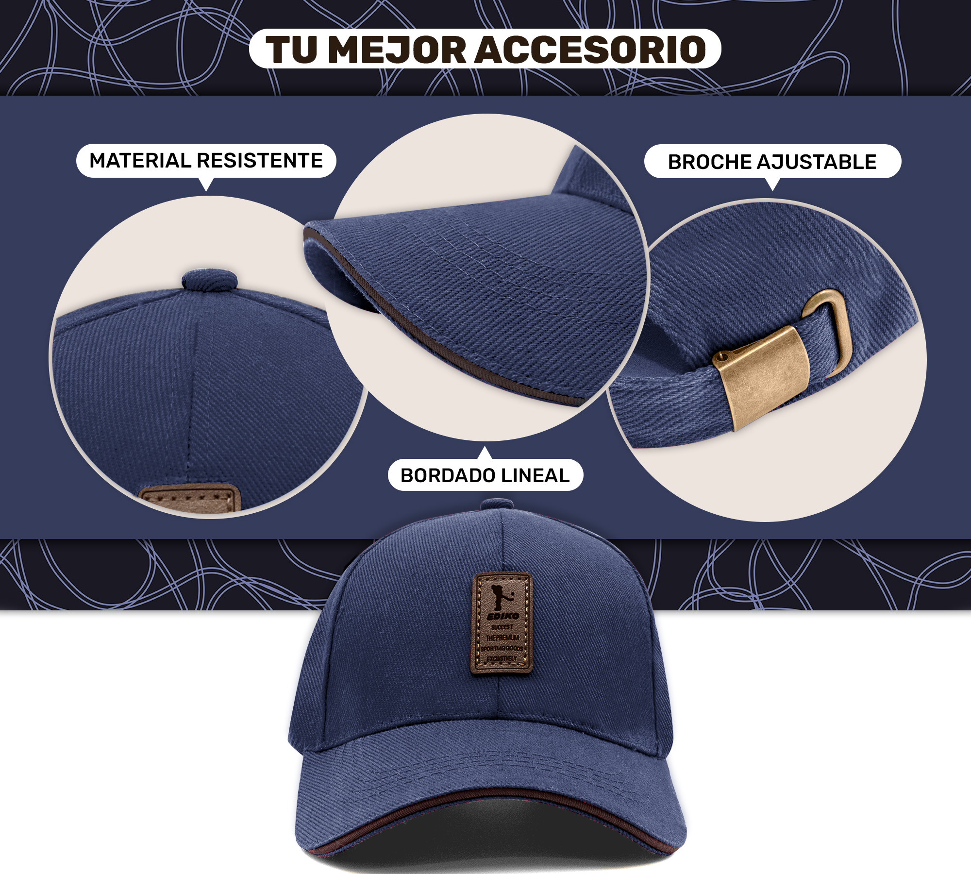 Gorra de Beisbol Gorra de Hombre Mujer Cómoda y Ajustable