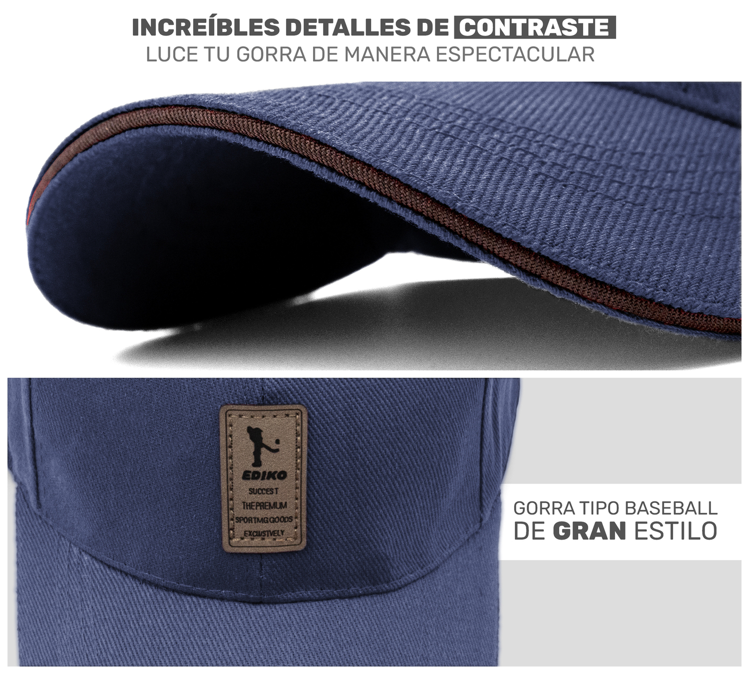 Gorra de Beisbol Gorra de Hombre Mujer Cómoda y Ajustable