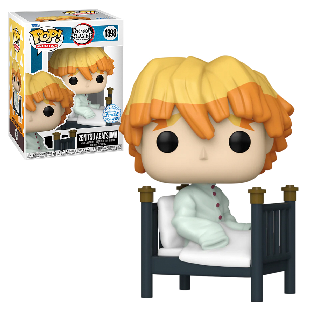 Funko Pop Zenitsu Agatsuma En Recuperacion #1398 Demon Slayer Anime Fig Original