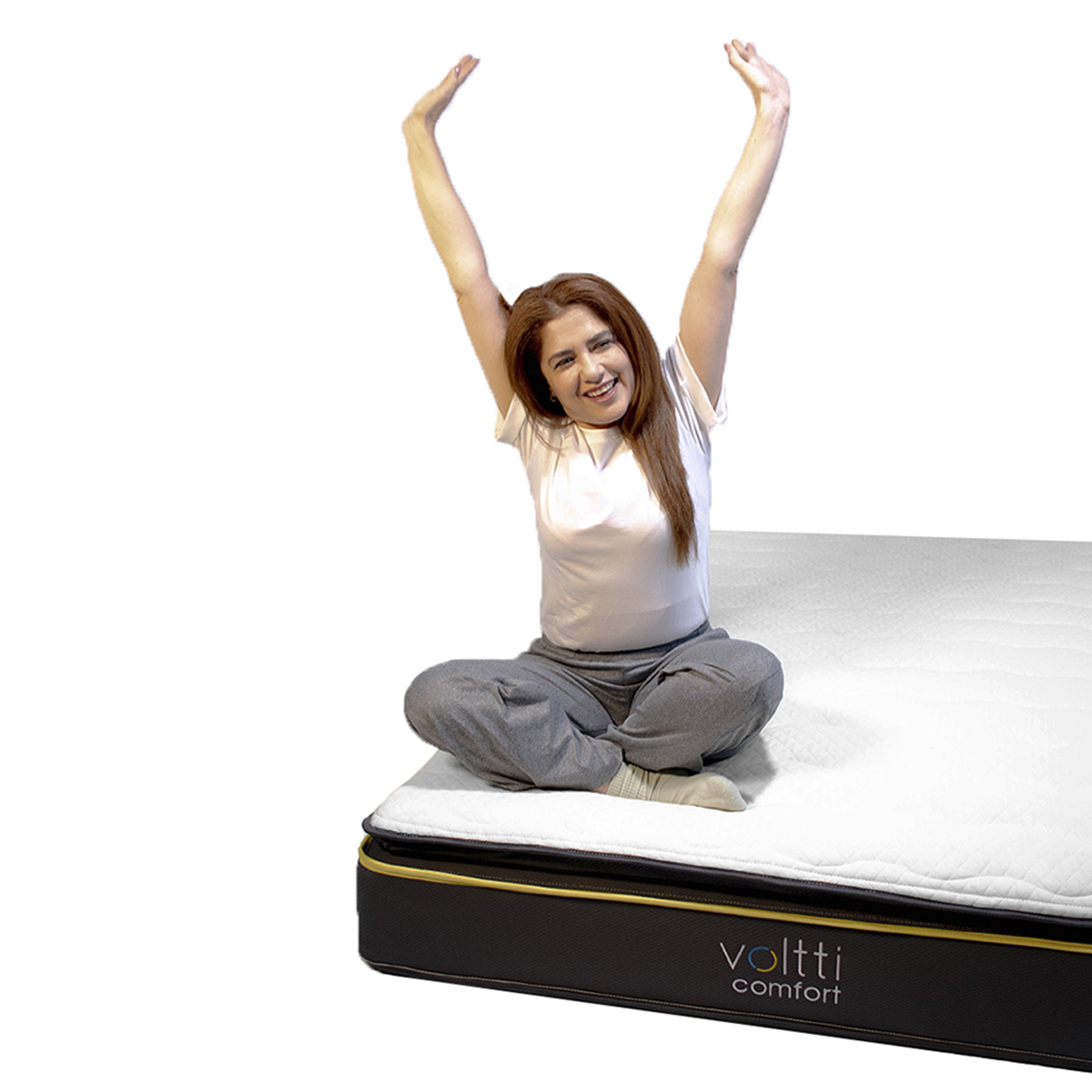 Voltti | Comfort | Colchón Abierto Híbrido Queen | Nano Memory Foam & Resortes Encapsulados | 28 CM